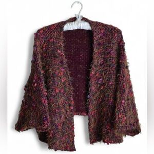 bryn Walker Colorful Textured short sleeve cardigan